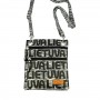 Gray color neck pasport bag of Lithuania