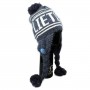 Worm grey winter hat Lithuania with pom poms