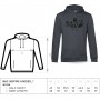 Gray unisex hoodie - size chart
