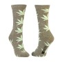 Gray women socks with mint weed leaves