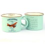 Mint color mug with the flight story of "Lituanica"