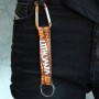 Long brown Lithuania keychain with carabiner