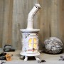 Handmade ceramic stove white color candle holder