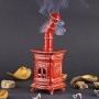 Red handmade incense holder Stufa