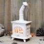 Handmade ceramic stove candle holder White color