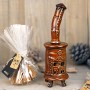 Handmade ceramic incense burner - rusty brown stove