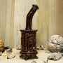Handmade incense burner round stove brown color