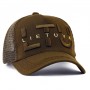 Brown Mesh Cap "LTU" with Metallic "LIETUVA" Logo – Front View