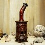 Handmade incense burner round stove rusty brown color