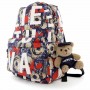 Brown Lithuania Teddy Bear Attached to Backpack