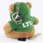 Back View Lithuania Teddy Bear Green Hoodie