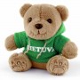 Front View Lithuania Teddy Bear Green Hoodie