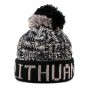 Dark short winter hat Lithuania with pompon