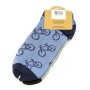 Two pairs men socks blue & gray with bicycles
