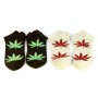 Two pairs men socks with weed leaf