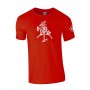 Red cotton t-shirts Vytis Lithuania with velvety feel printing
