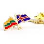 Pin flags of Lithuania & Iceland
