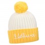 Winter Hat with Yellow Pompom and "Lietuva" Inscription