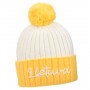 Winter Hat with Yellow Pompom and "Lietuva" Inscription