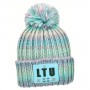 Multicolored Winter Hat with Pompom "LTU Lietuva"