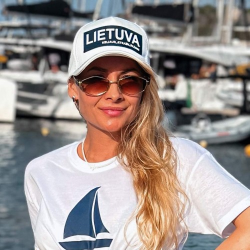 Balta kelionių kepurė "LIETUVA - Keliauk, Atrask, Pažink"