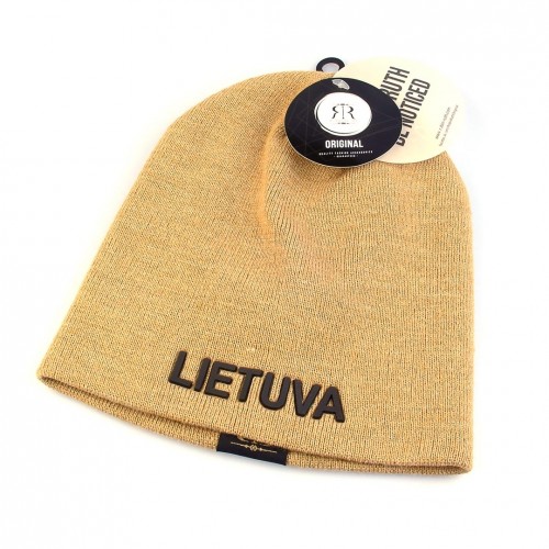 Rudeninė/žieminė kepurė su užrašu Lietuva, smėlio spalvos - Robin Ruth