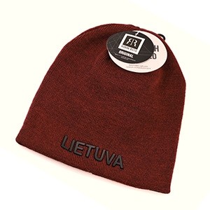 Rudeninė / žieminė bordo spalvos kepurė su užrašu Lietuva - Robin Ruth