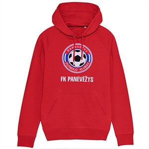 Futbolo klubo "Panevėžys" raudonas džemperis su kapišonu