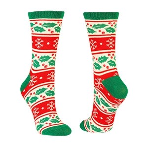 Medvilninės moteriškos Kalėdinės kojinės su snaigėmis, dydis: (36-42)