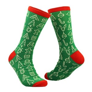 Vyriškos žalios Kalėdinės kojinės, dydis: (41-46)