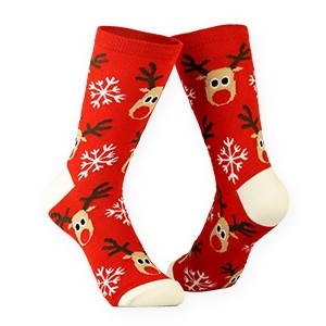 Moteriškos raudonos Kalėdinės kojinės, dydis: (36-42)