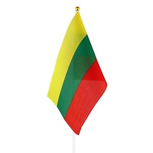 Rankinė Lietuvos vėliavėlė su plastikiniu koteliu