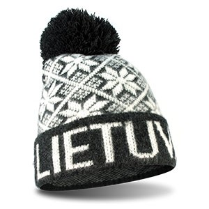 Raštuota trumpa žieminė kepurė Lietuva pilkos spalvos - Robin Ruth