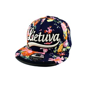Mėlyna gėlėta kepurė Full Cap LIETUVA - Robin Ruth. 