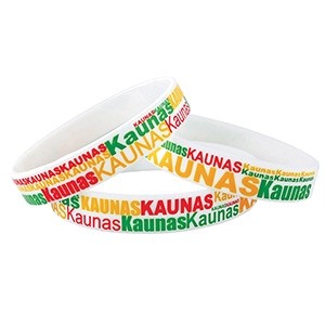 Silikoninė apyrankė "Kaunas" - trispalvės spalvos