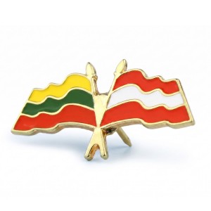 Metalinis ženkliukas Lietuvos Austrijos vėliavos