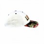 Baltos spalvos kepurė nuo saulėsLietuva su gėlėtu snapeliu