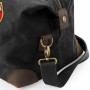 Juodas cilindrinis kelioninis sportinis krepšys su Lietuvos simbolika