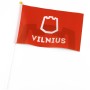 Rankinė vėliavėlė su Vilniaus miesto ženklu, plastikiniu koteliu