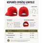 Raudona kepurė LIETUVA, dydžio aprašymas