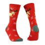 Raudonos Kalėdinės kojinės su briedžiais