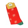 Raudonos Kalėdinės kojinės su snaigėmis ir briedžiais