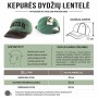 Žalios kepurės „LIETUVA“ dydžių lentelė